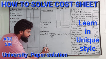 Cost sheet: Basic सरल METHOD में सीखे! 20 marks tybcom sem 5 Cost Accounts UNIVERSITY  SOLUTION