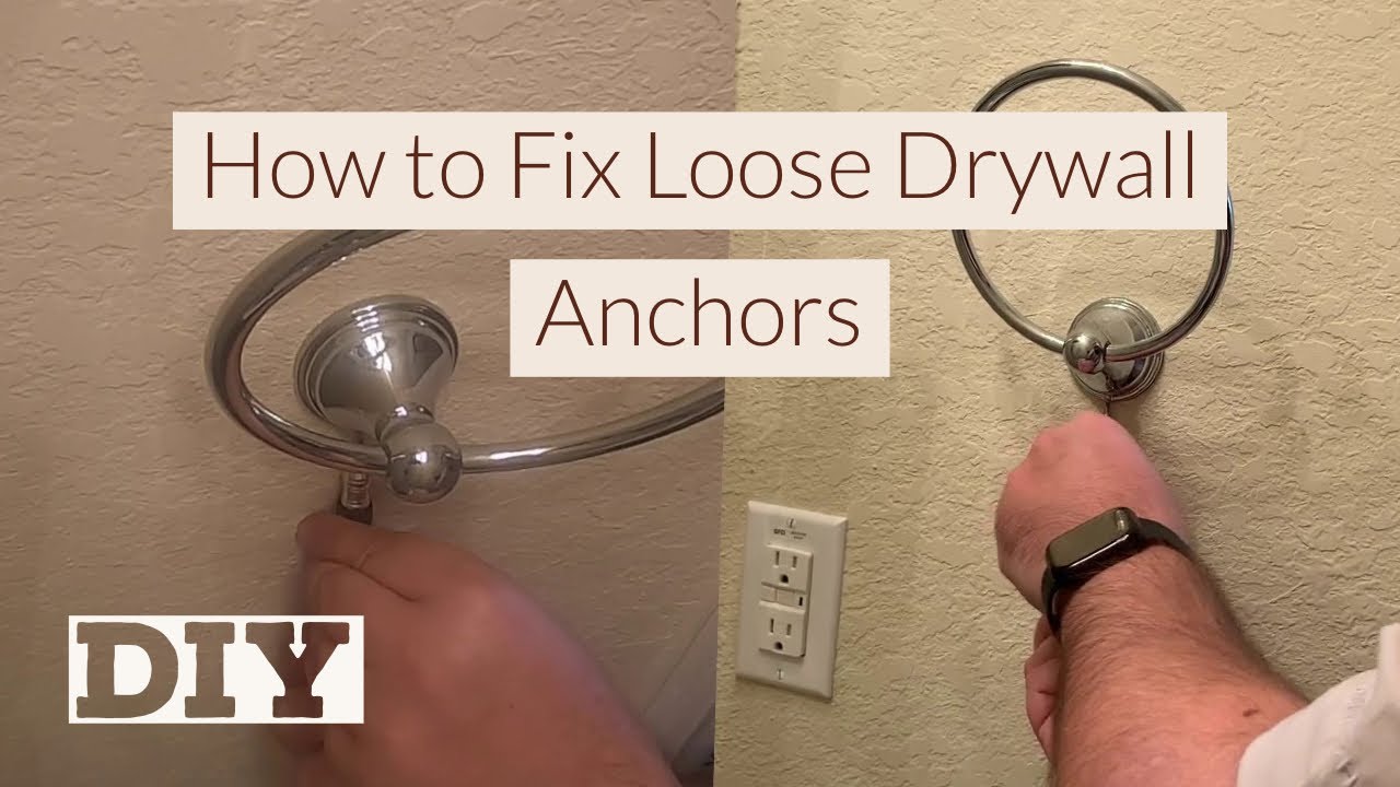 How To Fix A Loose Drywall Anchor How to fix bathroom hardware (fixture) that has become loose from Drywall |  Home Improvement | DIY - YouTube