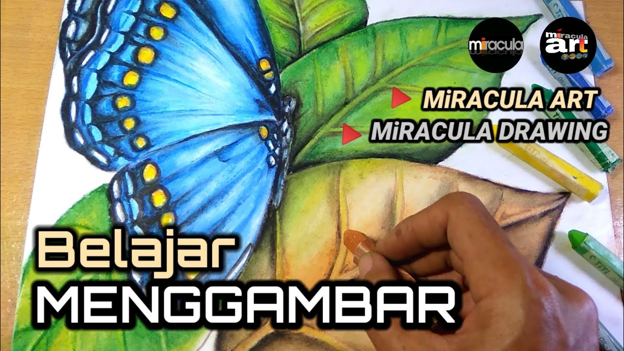 Cara Menggambar Kupu-kupu Cantik dengan Krayon Step by Step