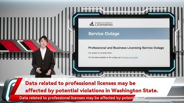 Data related to professional licenses may be affected by potential violations in Washington State.