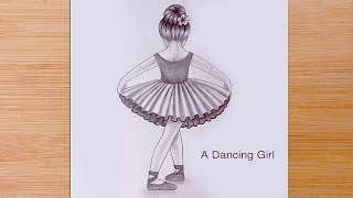 How to draw a Little Girl Dancing  - step by step || Pencil Sketch for beginners