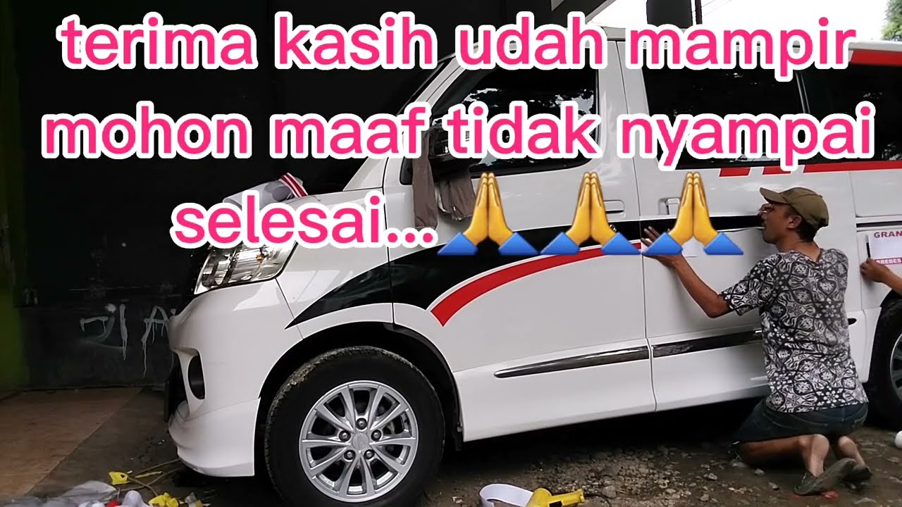 pasang cutting stiker mobil grand max