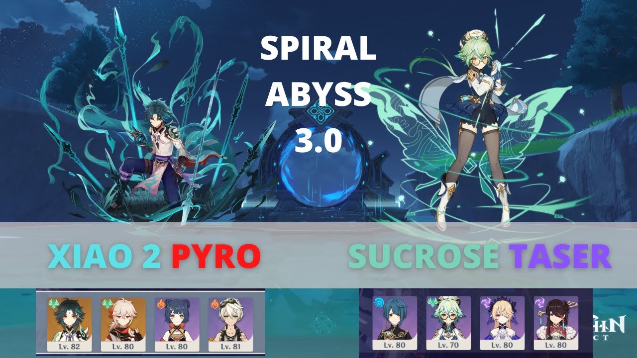 [GI] SPIRAL ABYSS 3.0 XIAO 2 PYRO - SUCROSE TASER FULLSTAR ABYSS ...