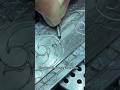 Hand engraving a sterling silver bracelet in progress. Outline cutting. #engraving #silverbracelet