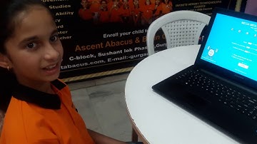 ASCENT ABACUS & BRAIN GYM STUDENT AADYA VINOD KUMAR,DOUBLE DIGIT ADDITION ON DIGITAL SOFTWARE