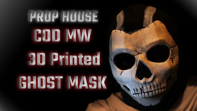 3d printed ghost mask from modern warfare 2, modelled and finished