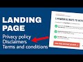 How to create Clickbank landing page (Disclaimer, privacy policy & terms)