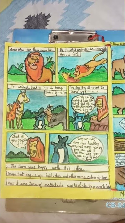 comic strip . lion and the rabbit story#moral#moralstory #shorts#shortvideo