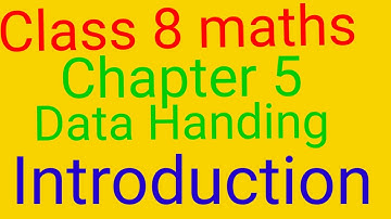 Intro and Exercise 5.1 Q1 Chapter 5 Data Handling class 8 Maths  NCERT. Goan Creations 123.