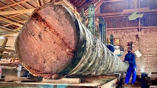 Penggergajian kayu kelapa emas sekeras besi! Aset yang tersembunyi bahan balok rumah berkualitas