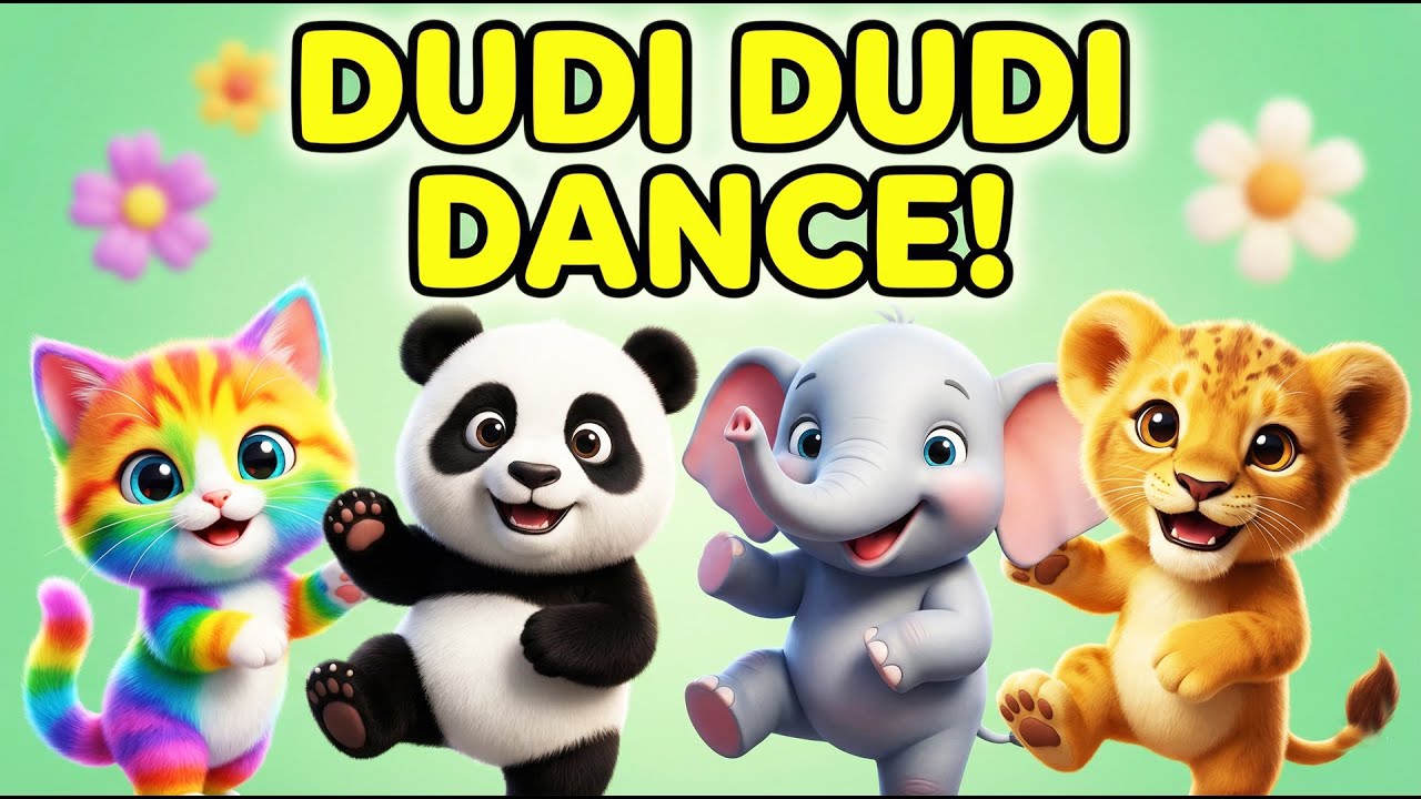 🎬 Dudi Dudi Dam Dam Dance 💃 | Fun Animal Dance for Kids 🐾 | Kids Rhymes Song 🌈🐶🦁