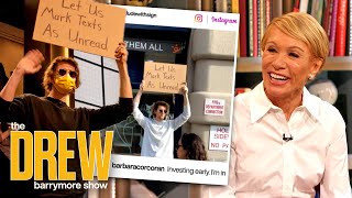 Drew Surprises Shark Tank's Barbara Corcoran with Viral "Dude with Sign"
