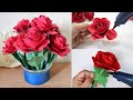 How to make flower from paper | Beautiful Rose paper flower Easy | Paper flower decorations