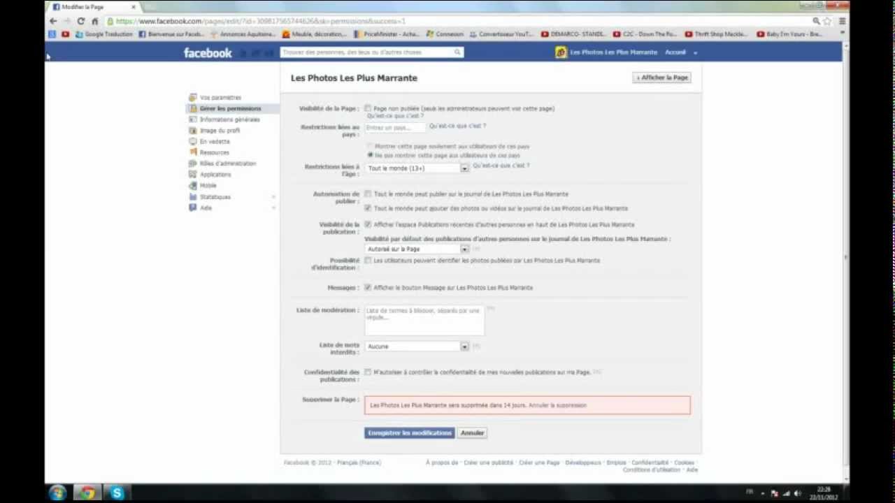 TUTO FR - Comment supprimer une page Facebook en 1 minute