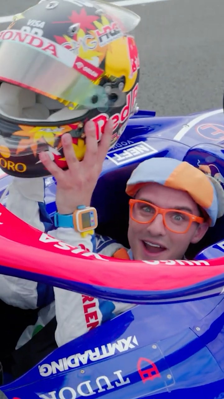 Blippi DRIVES A REAL FORMULA 1 RACECAR ?️???! Safety FIRST! #shorts #blippi