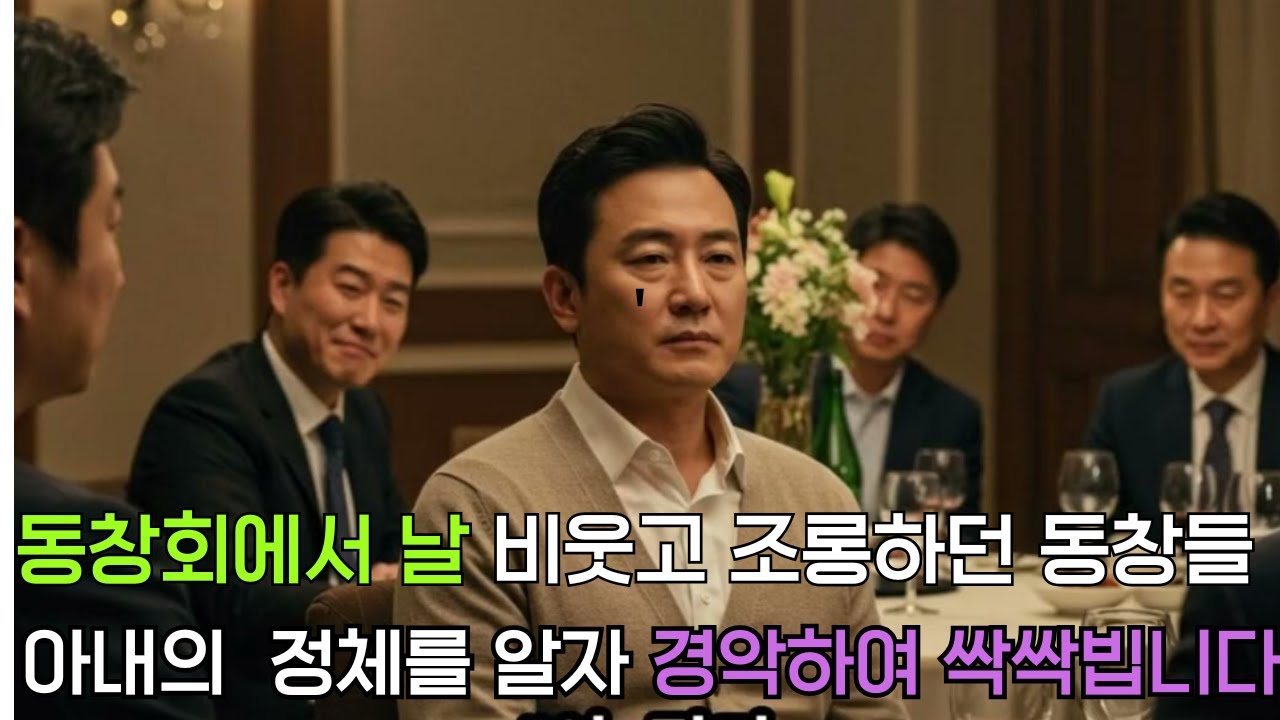 남자를 비웃고 조롱하던 동창생들이, 아내의 정체를 알자 비웃음이 경악으로 변하여 싹싹 빌게 된 이유는?