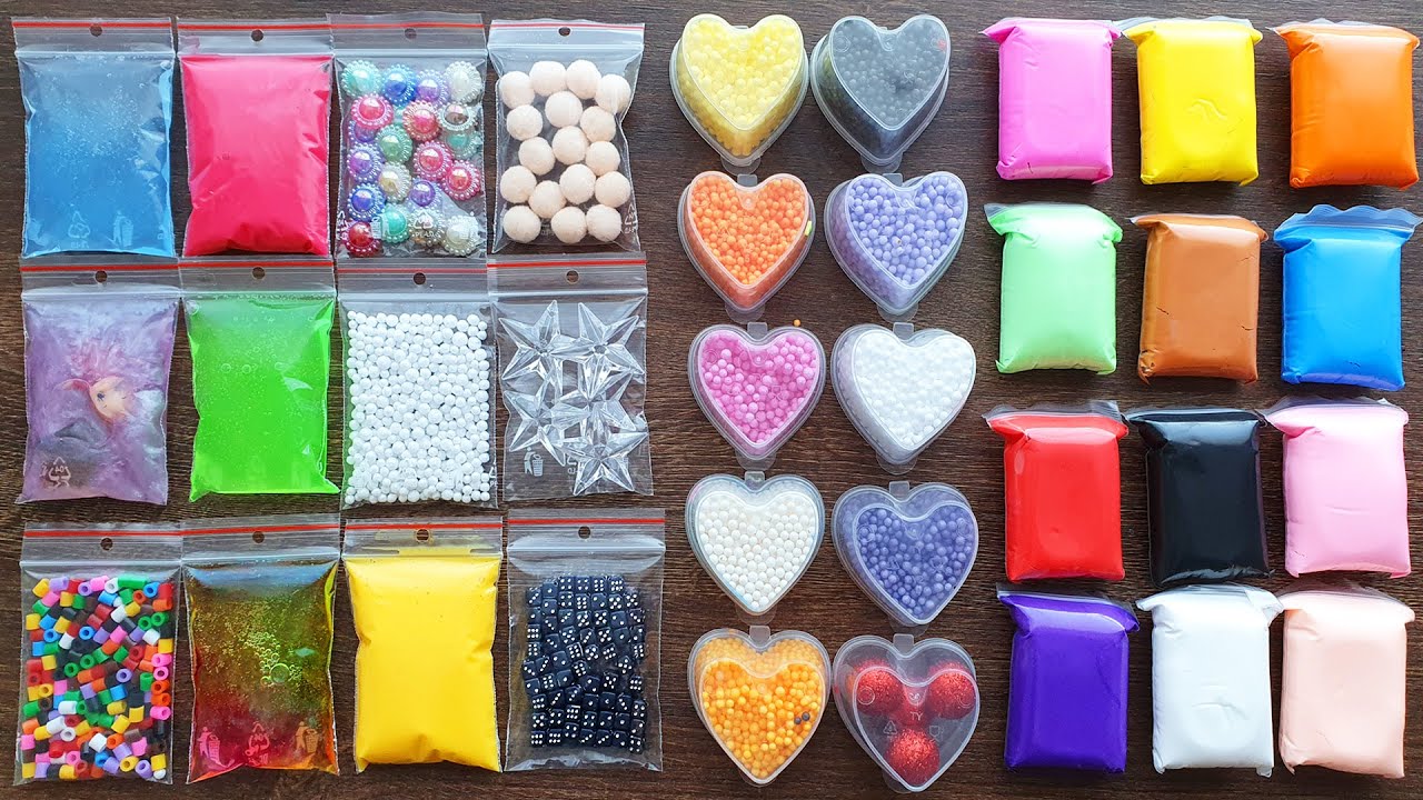 Making Slime with Bags and Clay - Izabela Stress Slime Videos