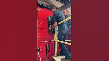 Installing electric APU on Freightliner Cascadia #apu #epu #airconditioner #truck