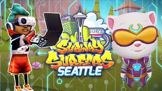 EPIC BATTLE!  - Talking Tom Gold Run VS Subway Surfers screenshot 2