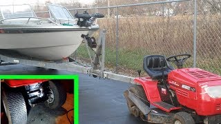 Will A lawn tractor pull a boat trailer?   How to add a hitch to a lawn / garden tractor.