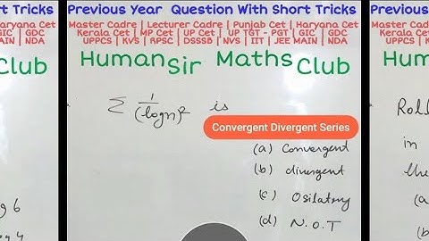 Trick convergence and Divergence Infinite Series#MPCet | #UPCet  #UPTGT #UPPGT | #TGT #PGT Human Sir