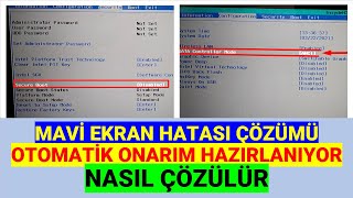 Bilgisayar Mavi Ekran Hatası ve Otomatik Onarıma Hazırlanıyor Çözümü