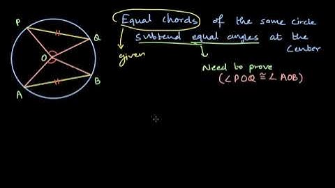 Proof  Equal chords subtend equal angles