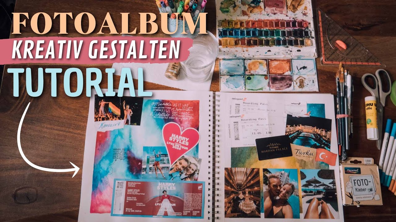 FOTOALBUM TUTORIAL - 10 Schritte (Aquarellstifte, Handlettering, Zeichnen am iPad) // JustSayEleanor