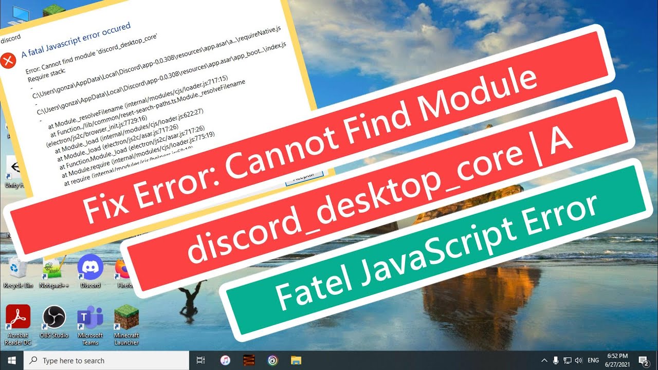 A fatal error occurred дискорд. A Fatal JAVASCRIPT Error occurred discord. Ошибка JAVASCRIPT Error occurred in the main process. Find Module.