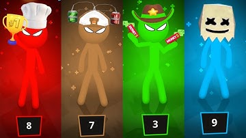 Stickman Party - Tournament Mode 1234 Player Random | Gameplay Walkthrough Part 120