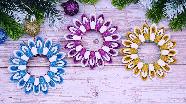 Xmas Wreath Ornaments From Glitter Foam Sheets🎄Christmas Wreath🎄Crafts Ideas