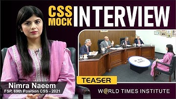 CSS Mock Interview | Nimra Naeem | (69th Position, FSP, CSS 