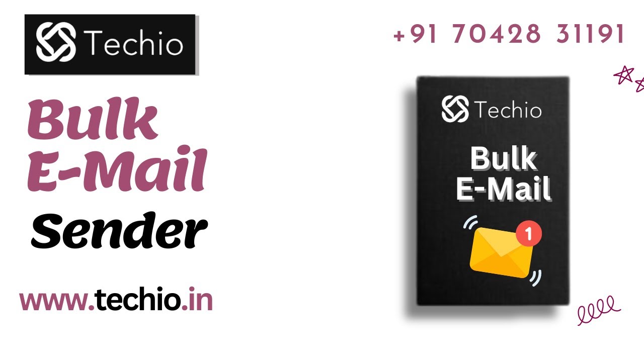 Bulk E-Mail Sender 2023  | SMTP Sender | Bulk Mail Send | Mass Mailing | Techio.in