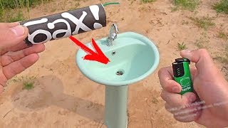 Видео ✅ ТОП 10 ПЕТАРД В РАКОВИНЕ ???? РАКОВИНА + БОЛЬШАЯ ПЕТАРДА ???? КОРСАР 12 превратил раковину в пыль!!! (автор: ЦИМУС)