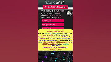 #py-Task049 - Python Quick Tips: Getting the Maximum Value from a List in Python 📈