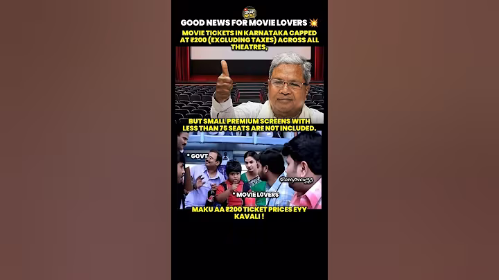 Karnataka fixes cinema ticket price limit💥#karnataka #movie #ticket #price #theatre #screen#seat#tfi