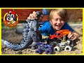 Monster jam toy trucks  dragonoid plays at lizard park calebs bearded dragon birt.ay special