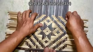 Easy way to weave bamboo for beginners with star motifs using a formula