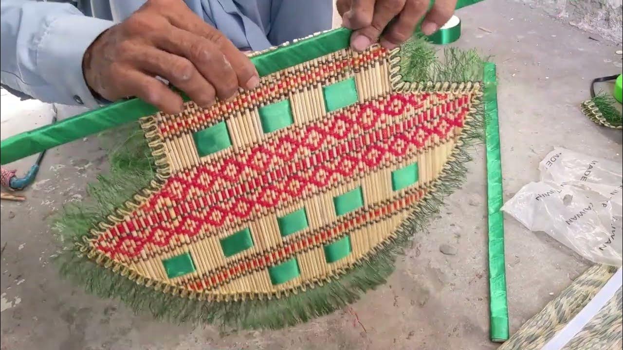 How to make Fancy hand fan with bamboo sticks bamboo art Making Yard YouTube