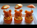 How to make orange bear  fruit cutting and carving trick  fruit decoration ideas  fruit art