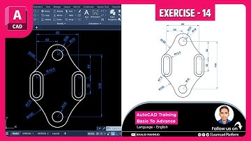 How to Create Exercise 14 in AutoCAD – Step-by-Step Tutorial for Beginners | Language - English