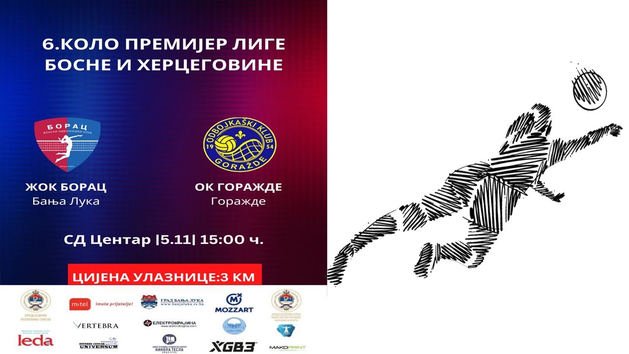 ŽOK Borac vs OK Goražde Premijer liga BiH 6.kolo sezona 2022/23
