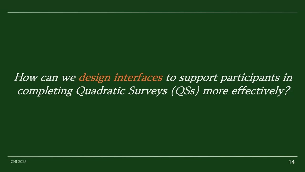 CHI 2025: Organize, Then Vote: Exploring Cognitive Load in Quadratic Survey Interfaces