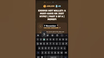 Exodus Hot Wallet: A Must-Have or Just Hype? | Part 2 of 6 | MemeFi | memefi Video code #memefi