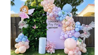 First Fairy Birthday Party | Tropical Grass Wall and Arch Backdrop