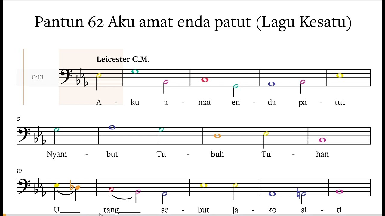 Pantun 62 Aku amat enda patut (Lagu Kesatu) BASS Voice