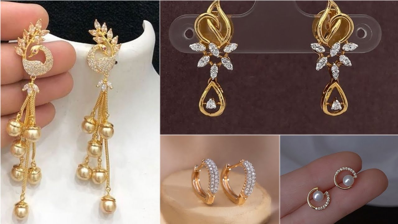 Buy Traditional Daily Wear Plain Gold Earrings Design for Women