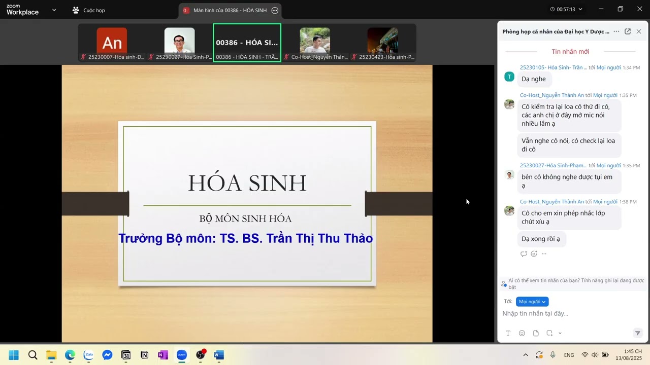 Outline Video Hóa sinh - Buổi 1
