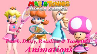 Mario Tennis Ultra Smash - Peach, Daisy, Rosalina And Toadettes Animations