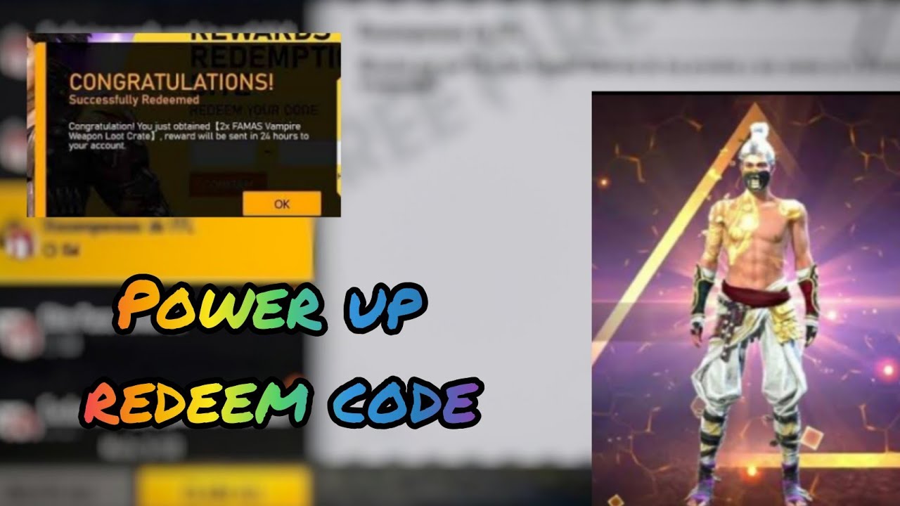 Today power up redeem code in free fire